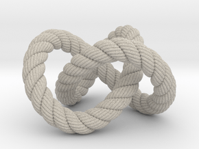 Trefoil knot (Rope with detail) in Natural Sandstone: Medium