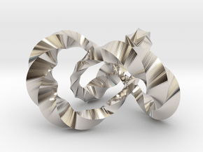 Varying thickness trefoil knot (Twisted square) in Platinum: Medium