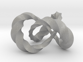 Varying thickness trefoil knot (Twisted square) in Aluminum: Medium
