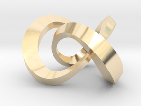 Varying thickness trefoil knot (Square) in 14K Yellow Gold: Medium