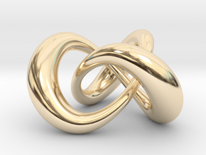 Varying thickness trefoil knot (Circle) in 14K Yellow Gold: Medium