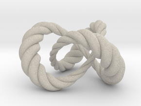 Varying thickness trefoil knot (Rope) in Natural Sandstone: Medium