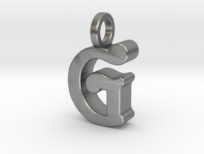 G - Pendant - 3 mm thk. in Natural Silver