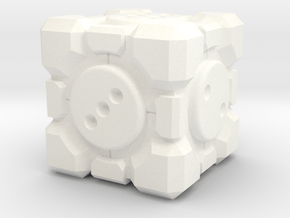 Portal Companion Cube Dice 19mm in White Processed Versatile Plastic: d3