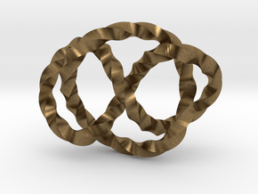 Whitehead link (Twisted square) in Natural Bronze (Interlocking Parts): Extra Small