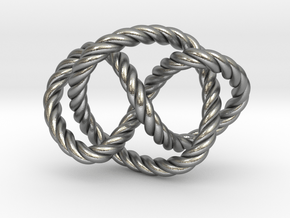 Whitehead link (Rope) in Natural Silver (Interlocking Parts): Extra Small