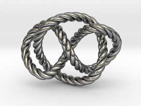 Whitehead link (Rope) in Polished Silver (Interlocking Parts): Extra Small