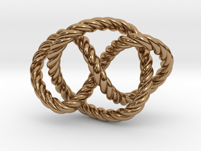 Whitehead link (Rope) in Polished Brass (Interlocking Parts): Extra Small