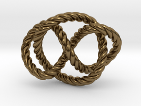 Whitehead link (Rope) in Polished Bronze (Interlocking Parts): Extra Small