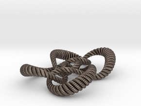 Symmetrical knot (Rope with detail) in Polished Bronzed Silver Steel: Extra Small