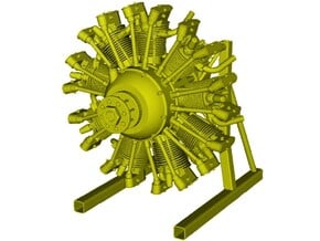 1/15 scale Wright J-5 Whirlwind R-790 engine x 1 in Clear Ultra Fine Detail Plastic
