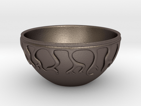 Cereal Bowl in Polished Bronzed Silver Steel