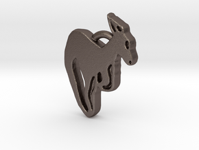 Kangaroo Pendant in Polished Bronzed Silver Steel