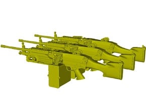 1/15 scale FN Fabrique Nationale M-249 Minimi x 3 in Tan Fine Detail Plastic