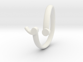 Semicolon Wrap Ring in White Natural Versatile Plastic: 7 / 54