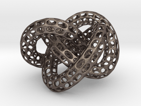 Webbed Knot with Intergrated Spheres in Polished Bronzed Silver Steel