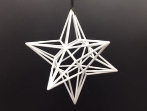 Polyhedron Ornament - Great Disdyakis Dodecahedron in White Processed Versatile Plastic