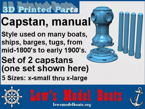 Capstan, manual (2 sets) in Smooth Fine Detail Plastic: Extra Small