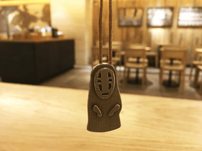 Spirited Away - No Face Pendant & Neclace in Polished Bronzed Silver Steel