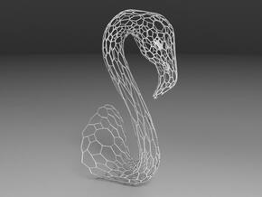 Voronoi Flamingo head in White Natural Versatile Plastic