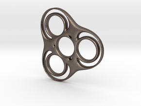 Trefoil Circle Spinner in Polished Bronzed Silver Steel