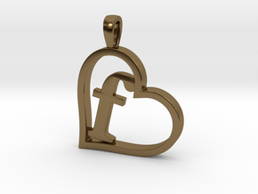 Alpha Heart 'F' Series 1 in Polished Bronze