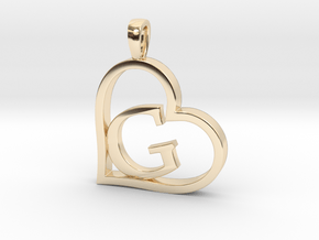 Alpha Heart 'G' Series 1 in 14k Gold Plated Brass