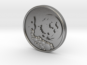 To the Moon Crypto Predictor Coin in Natural Silver