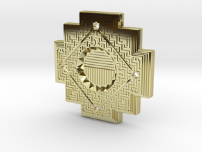 Inca Cross Amulet in 18k Gold: Small