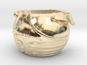 Golden Snitch Ring Box with Wings (Front) in 14K Yellow Gold