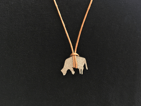Hanging Cow Pendant  in Polished Bronzed Silver Steel