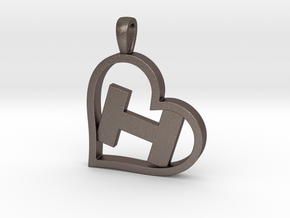 Alpha Heart 'H' Series 1 in Polished Bronzed Silver Steel