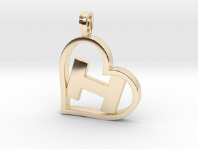 Alpha Heart 'H' Series 1 in 14K Yellow Gold