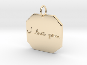 Handwriting Template  in 14k Gold Plated Brass