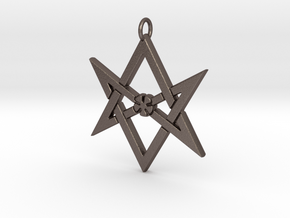 Thelemic Unicursal Hexagram in Polished Bronzed Silver Steel