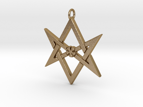 Thelemic Unicursal Hexagram in Polished Gold Steel