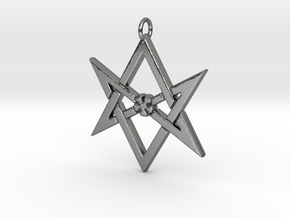 Thelemic Unicursal Hexagram in Polished Silver
