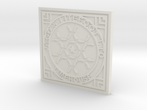 1:9 Scale Limehouse Manhole Cover in White Natural Versatile Plastic