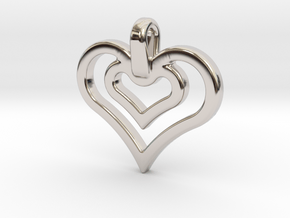 heart jewel in Rhodium Plated Brass