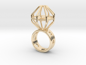Caged Heart Ring in 14K Yellow Gold