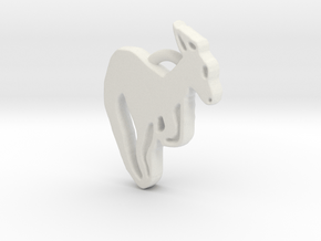 Kangaroo Pendant in White Natural Versatile Plastic