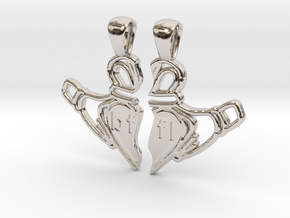 Claddagh Pendants 'Best Friends For Life' in Rhodium Plated Brass