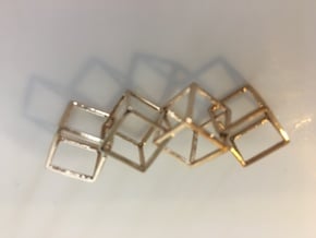 Interlocking Cube Necklace 4 in Tan Fine Detail Plastic