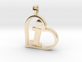Alpha Heart 'I' Series 1 in 14k Gold Plated Brass