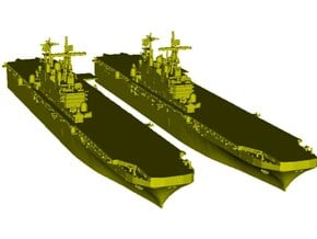1/1800 scale USS Tarawa LHA-1 assault ships x 2 in Tan Fine Detail Plastic