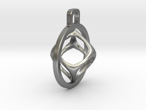 Cube Pendant in Natural Silver