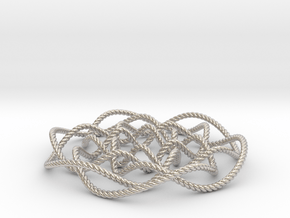 Rose knot 6/5 (Rope) in Platinum: Small