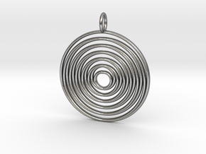 Pendant "Spiralinsky" 28mm Diameter + Loop in Natural Silver