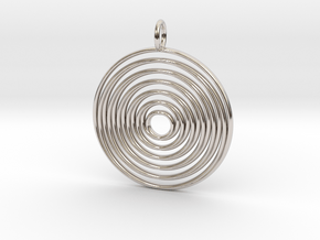 Pendant "Spiralinsky" 28mm Diameter + Loop in Platinum