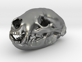 BADGER Skull Pendant in Natural Silver